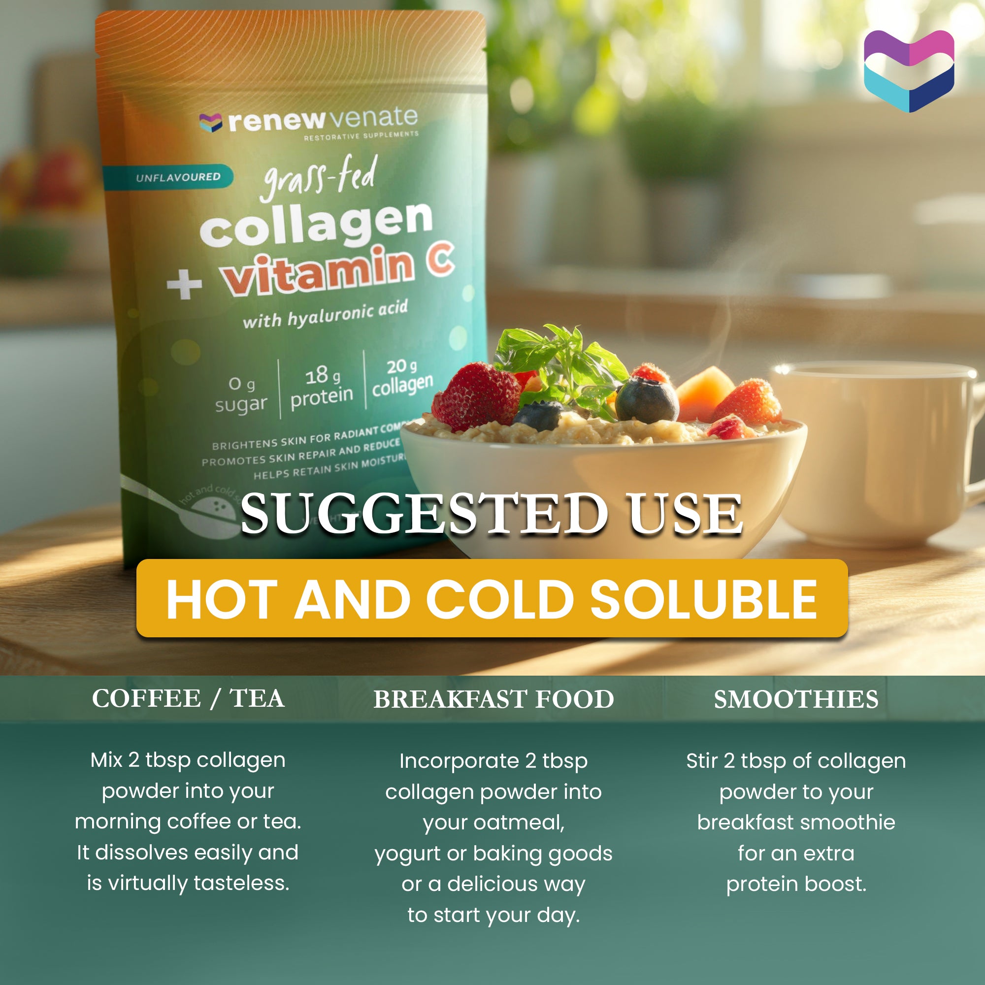 Grassfed Collagen with Vitamin C and Hyaluronic Acid