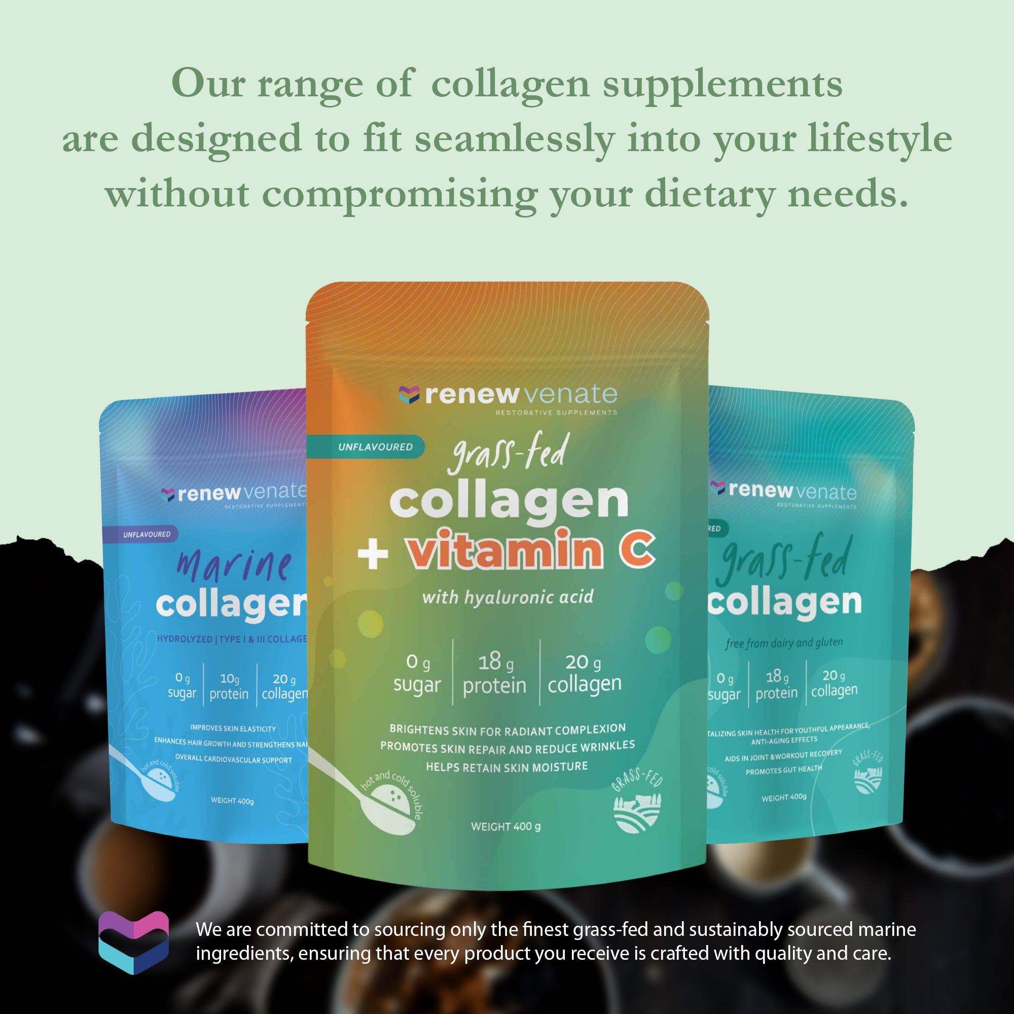 Grassfed Collagen with Vitamin C and Hyaluronic Acid